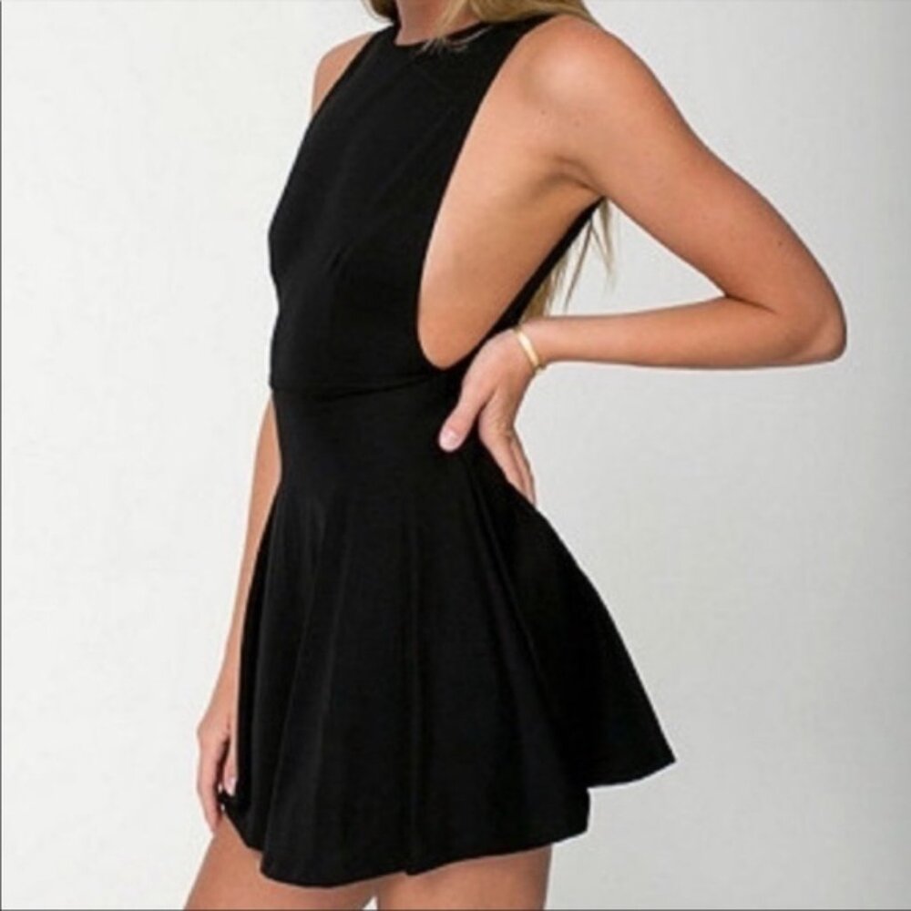 American Apparel Backless skater dress black